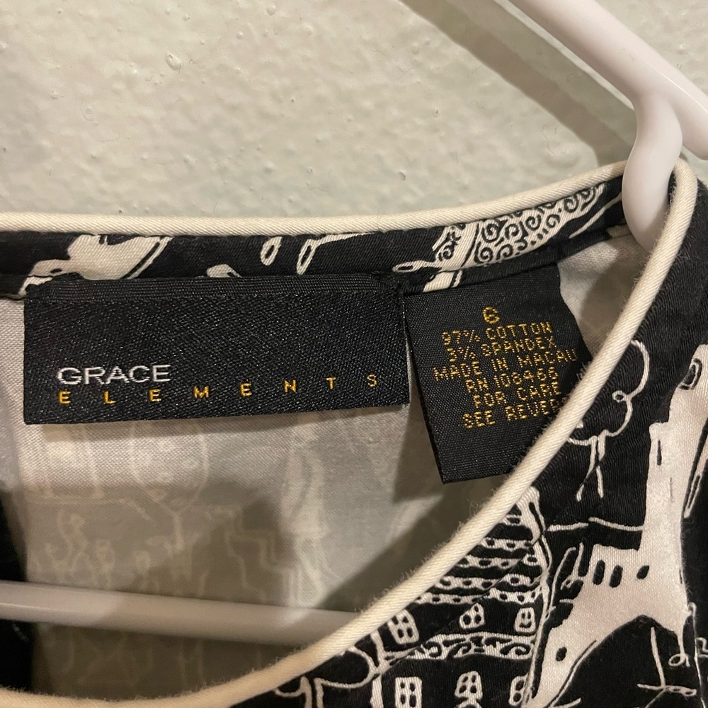 Grace Elements Black And White Patterned Mini Dre… - image 3